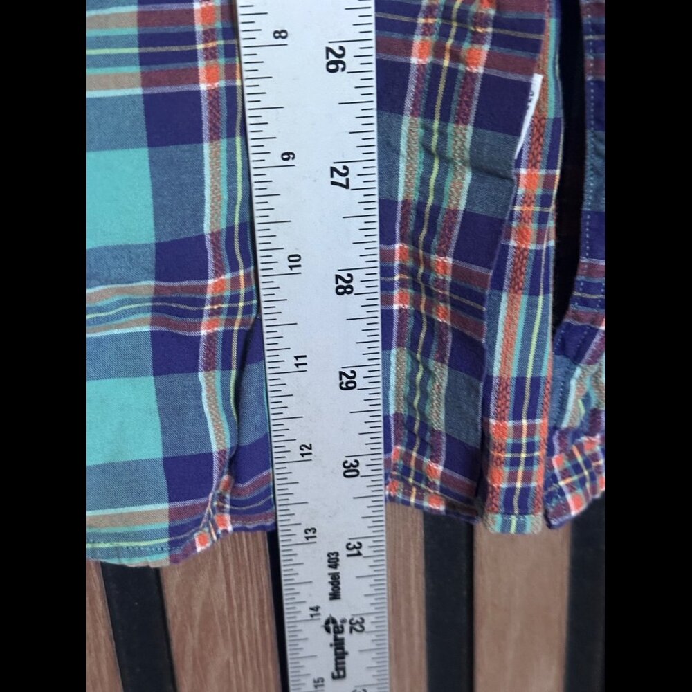 Polo Ralph Lauren Shirt Large Mens Blue Western Plaid Long Sleeve Woven - Picture 4 of 7